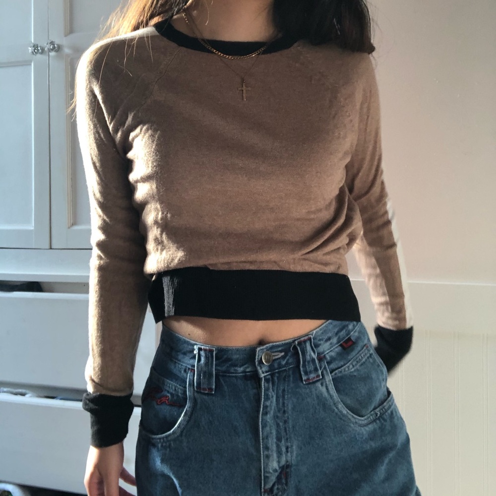 mossimo brown striped sweater